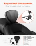 Adjustable Motorcycle Backrest Sissy Bar, Fit Harley Touring Models 2009-2024 With One-piece Slotted Seat, Street Glide, Road Glide, And Road King, Detachable Rider Backrest For Motorcycles, Black