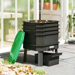 4-Tray Worm Composter Bin, 7.4 Gal Outdoor & Indoor Worm Composter For Recycling Food Waste, Dark Green
