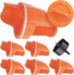 Durable Chicken Feeder Rain Proof Poultry Feeder Port Gravity Feed Kit For Buckets, Barrels, Bins, Troughs, Easy Clean - 6 Pack With Hole Saw For Easy Installation