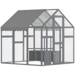 Large Wooden Chicken Run With Waterproof & Anti-UV Cover, For 6-8 Chickens, For Backyard, Farm, 5.5' X 6' X 6'Multiple Packages