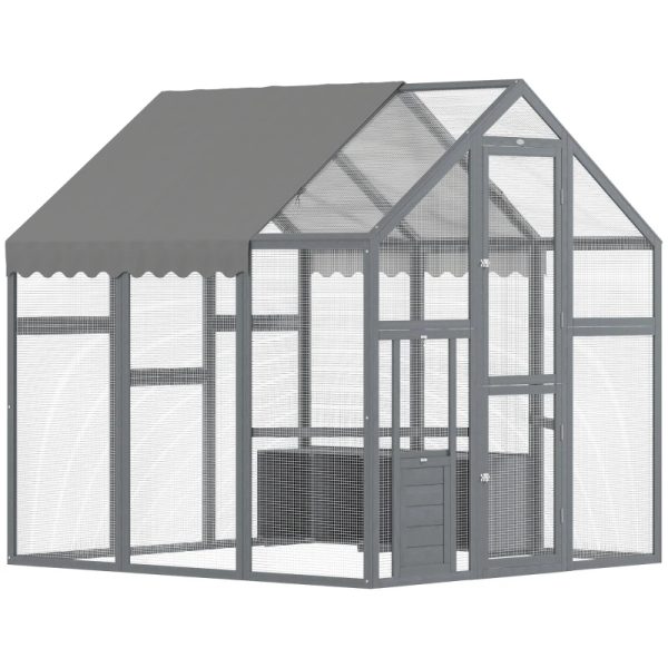 Large Wooden Chicken Run With Waterproof & Anti-UV Cover, For 6-8 Chickens, For Backyard, Farm, 5.5' X 6' X 6'Multiple Packages