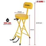 5Core Guitar Stool 3.15" Padded Chair W Backrest Foldable Music Seat Built In Foot Rest Guitar Stand