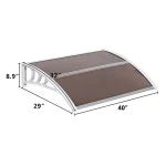 HT-100 X 80 Household Application Door & Window Rain Cover Eaves Brown Board & White Holder
