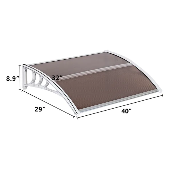 HT-100 X 80 Household Application Door & Window Rain Cover Eaves Brown Board & White Holder
