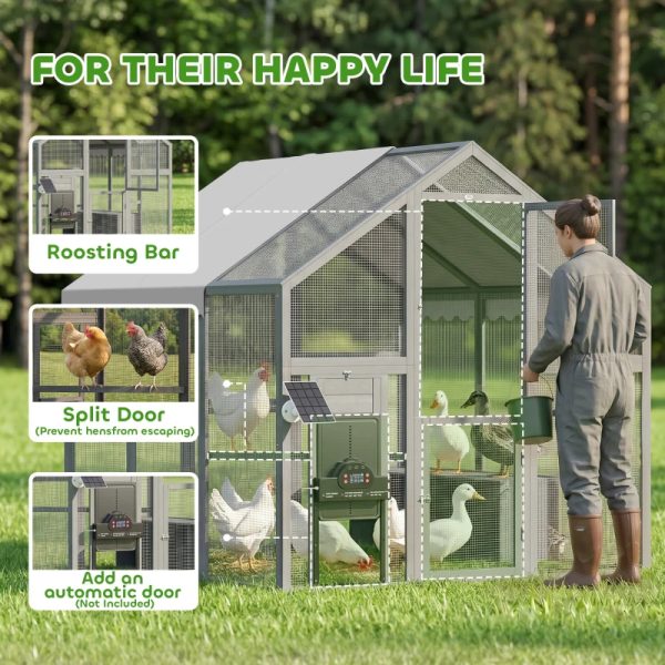 Large Wooden Chicken Run With Waterproof & Anti-UV Cover, For 6-8 Chickens, For Backyard, Farm, 5.5' X 6' X 6'Multiple Packages