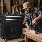 Only For Shipping On Waybill Double-door Cabinet With Two Drawers Tool Cart TT202BK