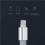 150cm 180cm USB Charging Cable A Pple MFi Certified, Nylon Braided Jacket,silver Premium Series