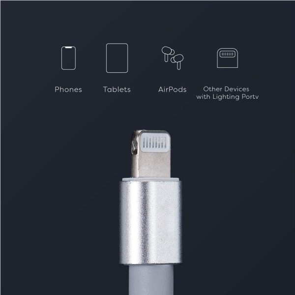 150cm 180cm USB Charging Cable A Pple MFi Certified, Nylon Braided Jacket,silver Premium Series