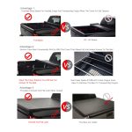 Black Soft Vinyl Lock & Roll-Up Tonneau Cover Assembly Fit 14-21 Tundra 6.5' Bed--A80034-1265T