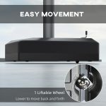 330 lbs. Fillable Umbrella Base for 84D-110V02 Model Umbrella, Cantilever Umbrella Stand, Wheels, Adjustable Feet, Black