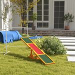PawHut Wooden Dog Agility Seesaw For Balance Training And Exercise, Platform Equipment Run Game Toy, Weather Resistant Pet Supplies, For Outdoor Backyard