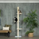 4-Tier Floor To Ceiling Cat Tree Height Adjustable 87 -103 Inch