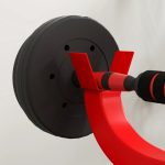 Soozier 265 LBS Preacher Curl Bench For Strength Training, Adjustable Seated Arm Isolated Barbell Dumbbell Bicep Station, Red