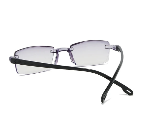 4 PK Mens Rectangular Rimless Blue Light Blocking Reading Glasses Unisex Readers