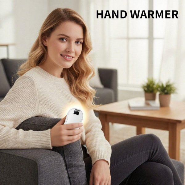 Large Capacity Double-sided Heating Digital Display USB Charging Portable Hand Warmer