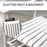 Outdoor Rocking Chair Set of 2 with Side Table, Patio Wooden Rocking Chair with Smooth Armrests, High Back for Garden, Balcony, Porch, Supports Up to 352 lbs. , White