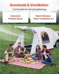 Inflatable SUV Tent With Awning, 8 X 6.7 Ft 3-Season SUV Tailgate Tent With Ventilated Doors & Mesh Window, PU2000mm Waterproof Car Rear Hatch Tents For Outdoor Camping - Air Pump Included